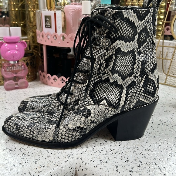 Diane Von Furstenberg Dakota Snakeskin Booties - Picture 2 of 13